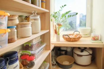 Pantry with sealed containers helping to keep it pest free.